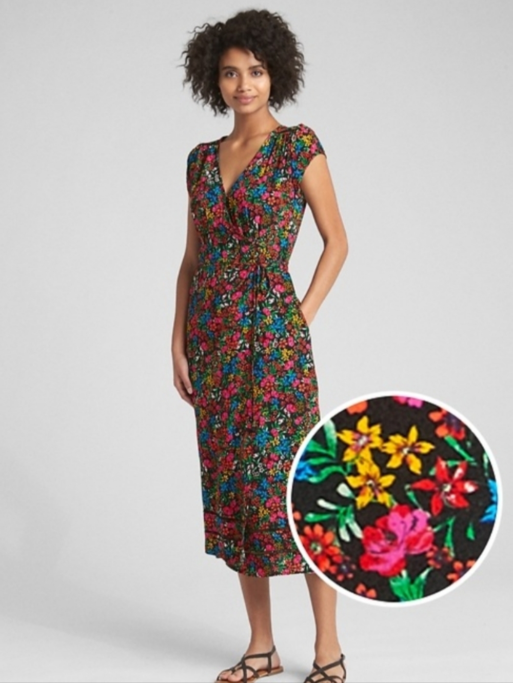 NEW! GAP Floral Wrap Midi Dress Size XXL